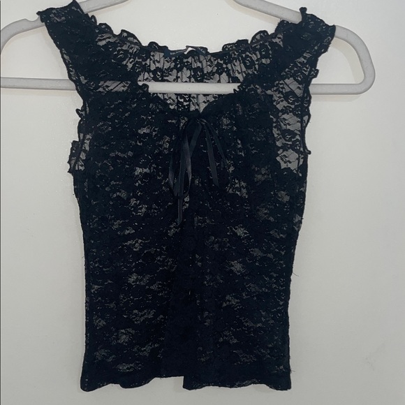 Brandy Melville Black Lace Sheer Tank Top OS - Picture 1 of 6